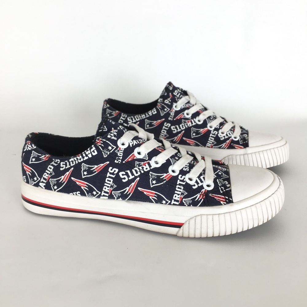 New England Patriots NFL Low Top Canvas Shoes Sneakers Women’s Size 8 By Foco
